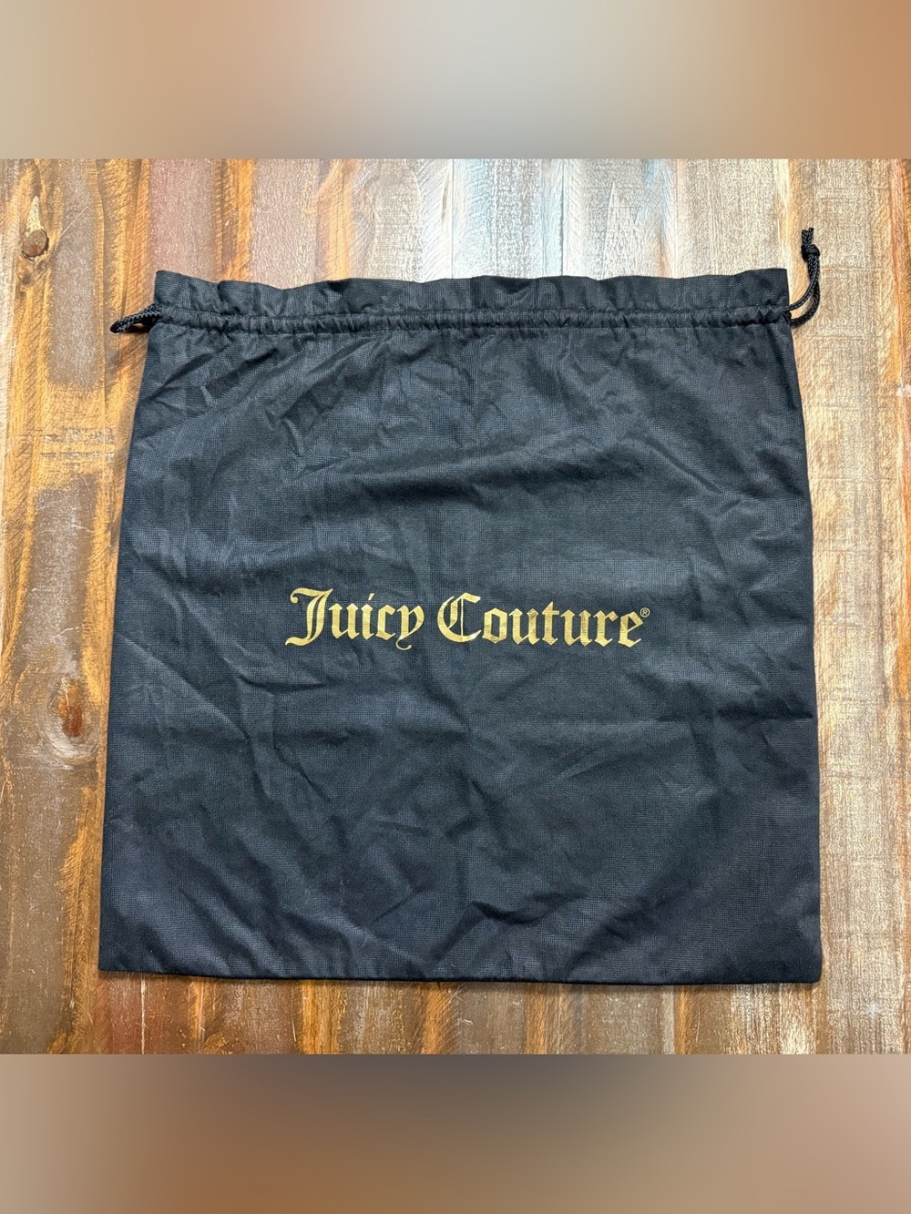 Juicy Couture Black Drawstring Dust Bag with Gold Logo EUC